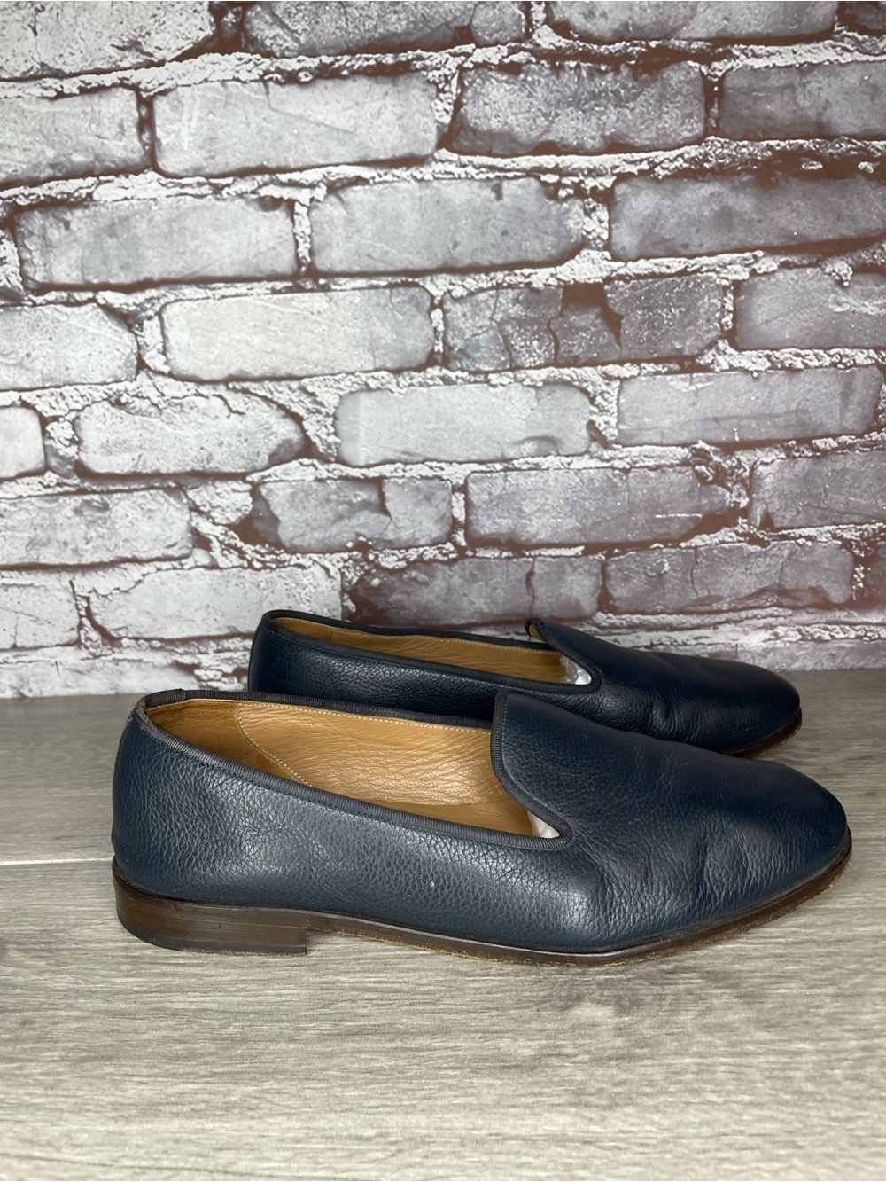 Stubbs & Wootton Regina Grain Blue Leather Loafers Shoes Women’s Sz 9.5M